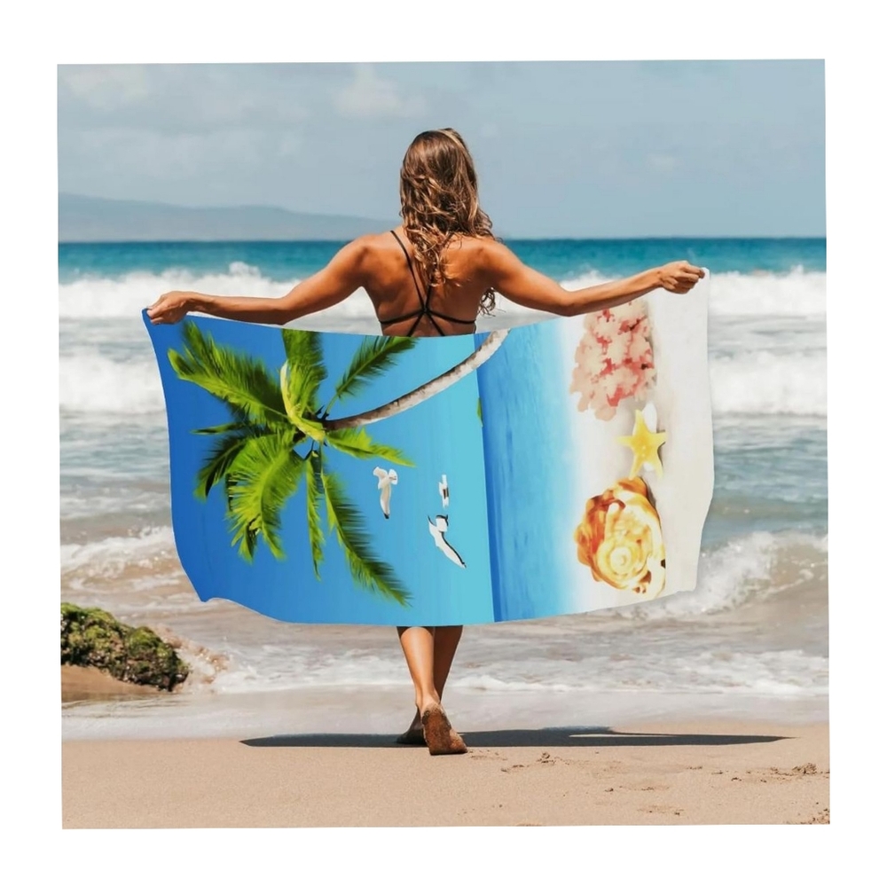 Tropical Oversizex Beach Towel with Palm Tree Design. NWT. 55" x 28" NWT